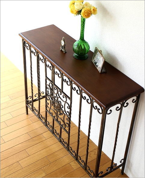 コンソールテーブル アンティーク クラシック 玄関 リビング アイアン
