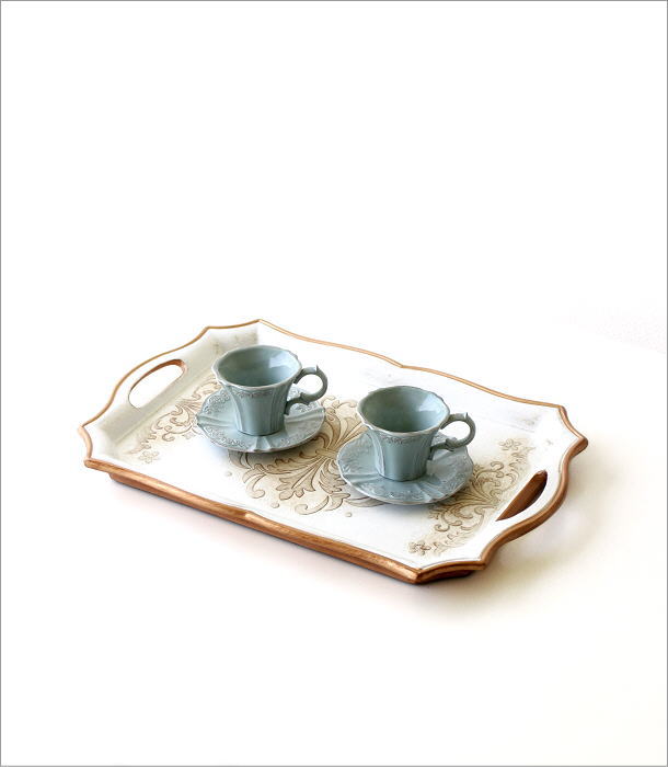 トレー トレイ お盆 サービストレイ おしゃれ ハンドル付き 持ち手付き
