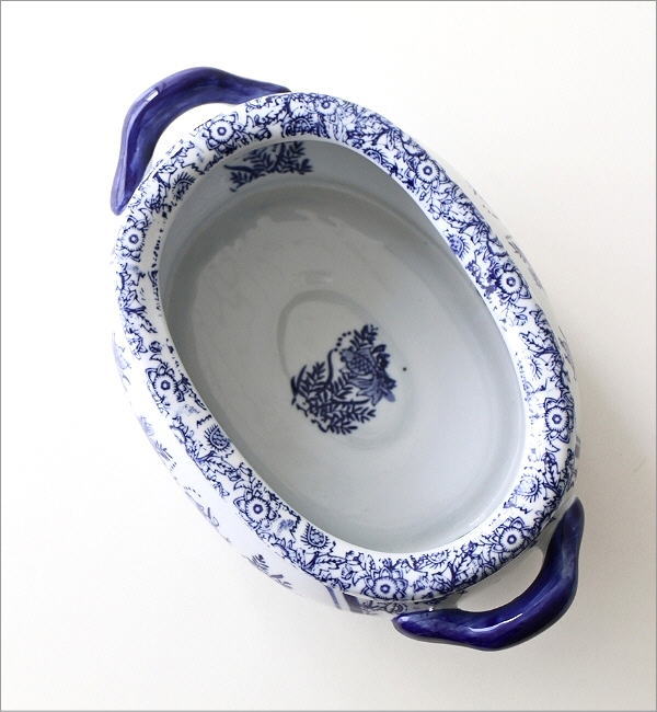 金魚鉢 陶器 おしゃれ 和風 水鉢 メダカ鉢 かわいい レトロ 楕円形