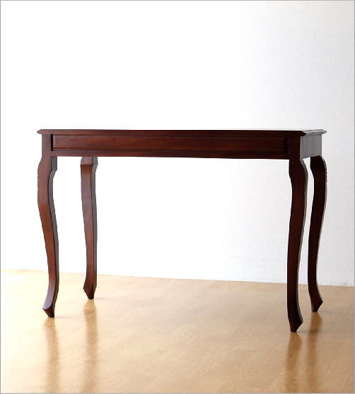 デスク 机 マホガニー 無垢材 猫脚 アンティーク調 クラシック