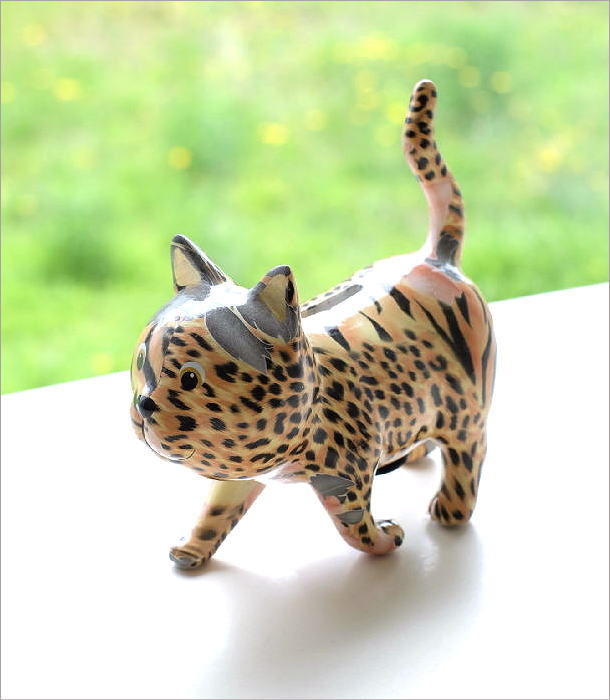 貯金箱 おしゃれ 陶器 猫 ねこ キャット オブジェ 置物 かわいい 動物