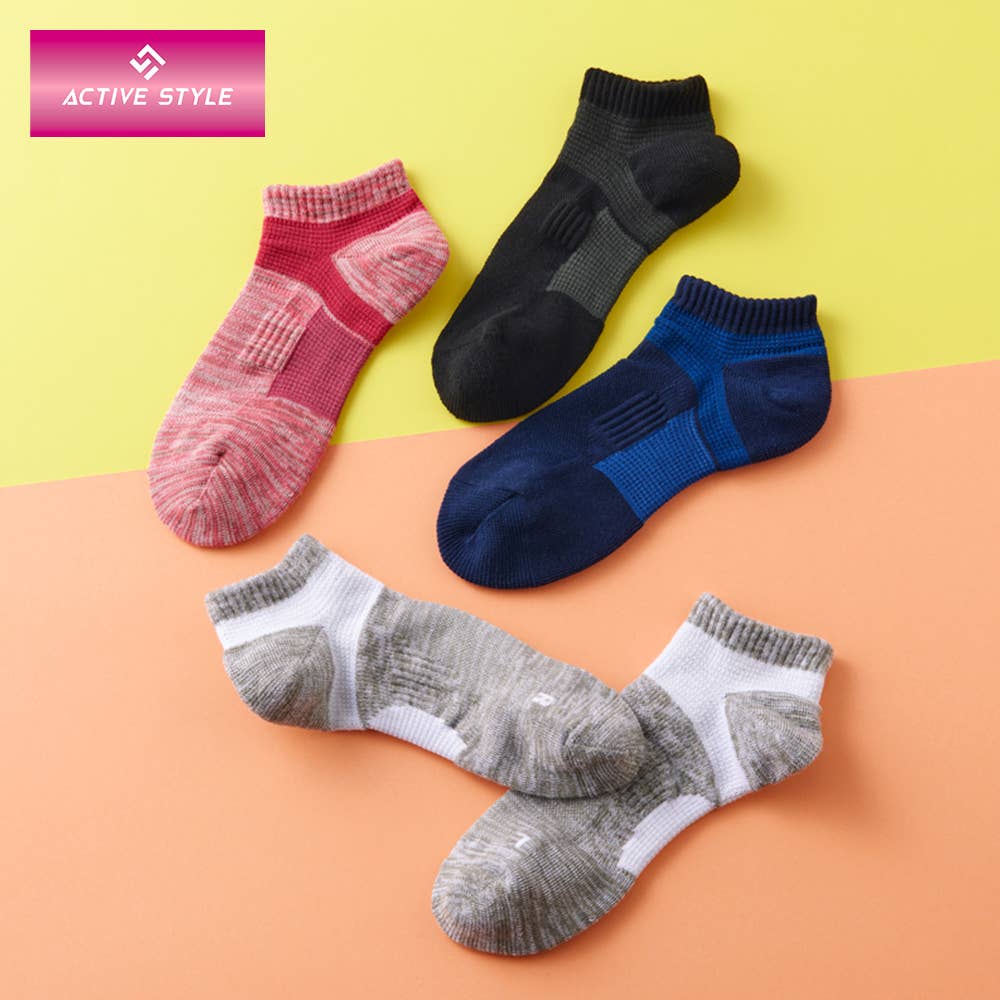 ネット限定3足セット】アーチサポート付スニーカー丈ソックス ST0801