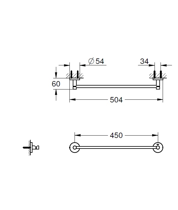 タオルバー(504mm)｜製品情報｜GROHE(グローエ)｜キッチン水栓・洗面水