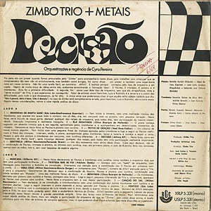 Zimbo Trio + Metais / Decisao (LP) / RGE 1969 ブラジルオリジナル盤