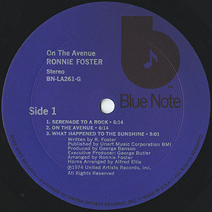 Ronnie Foster / On The Avenue(LP) / Blue Note 1974 USオリジナル EX