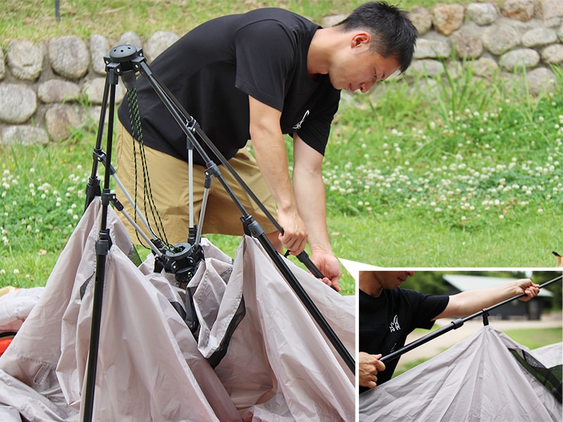 販売終了】コネクタブルスクリーンタープ2（ベージュ/グレー/オレンジ