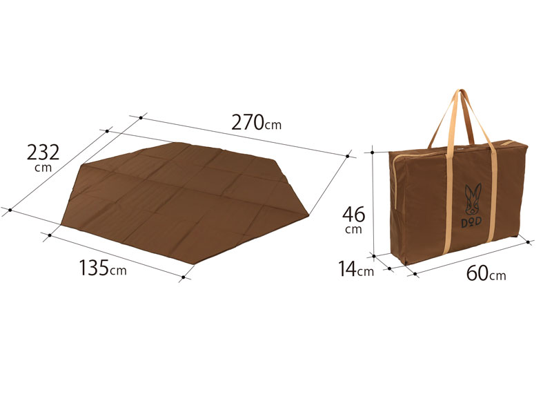 ワンポールテントS用マット MA3-769-BR - DOD（ディーオーディー