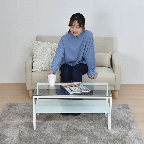 ガラスセンターテーブル ONTB0293GLWHT B.Bファニシング ガラス