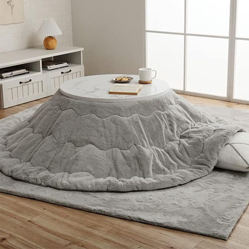 こたつ布団 掛け 単品 無地調 ふわふわタッチ ラピアス ラウンド型