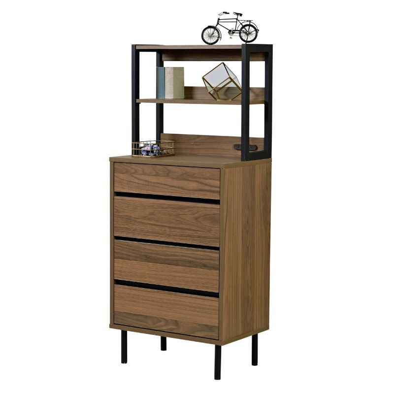 タンス チェスト 北欧 引き出し 4段 幅55 脚付き FMC-0004-BRBK JK