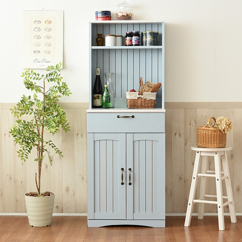 レンジ台 食器棚 カップボード コンセント付き FFC-0006-BL JKプラン