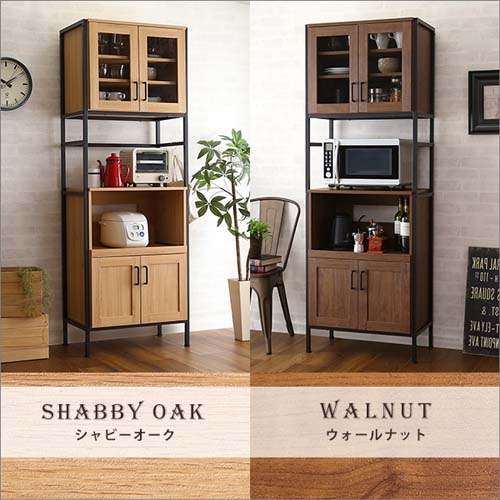 ヴィンテージスリム食器棚 64cm幅 【GREACK-グリック-】 GCK-1860--WAL