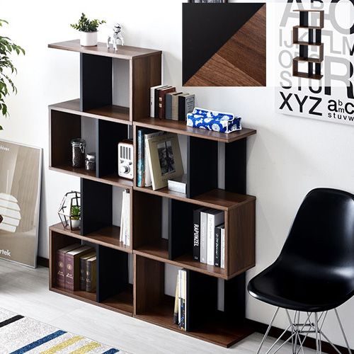 S字 ディスプレイラック 4段 WN 00-167-wn ウォールナット ワイエム