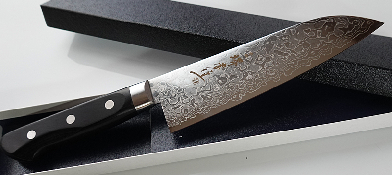 堺孝行 AUS10ミラーダマスカス 三徳包丁 17cm