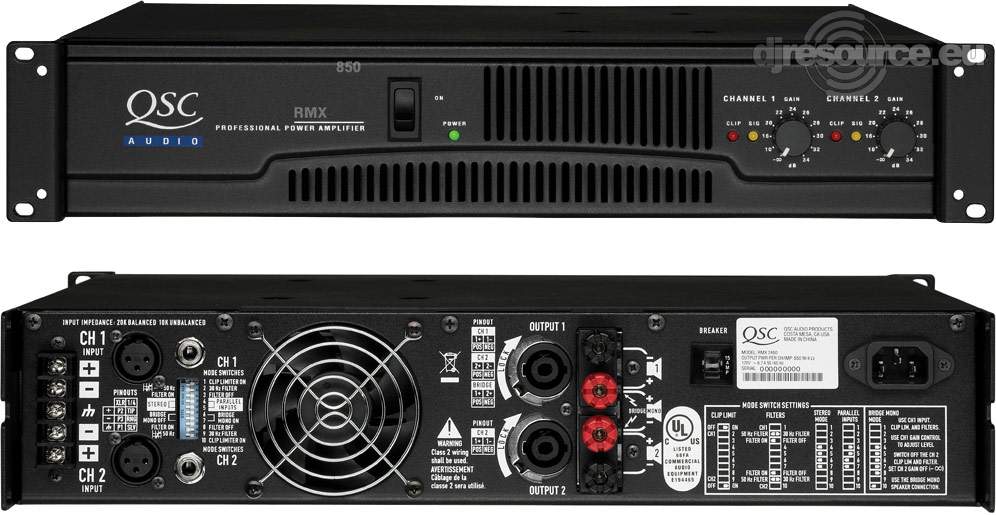 QSC › RMX-850 › Amplifier - Gearbase | DJResource