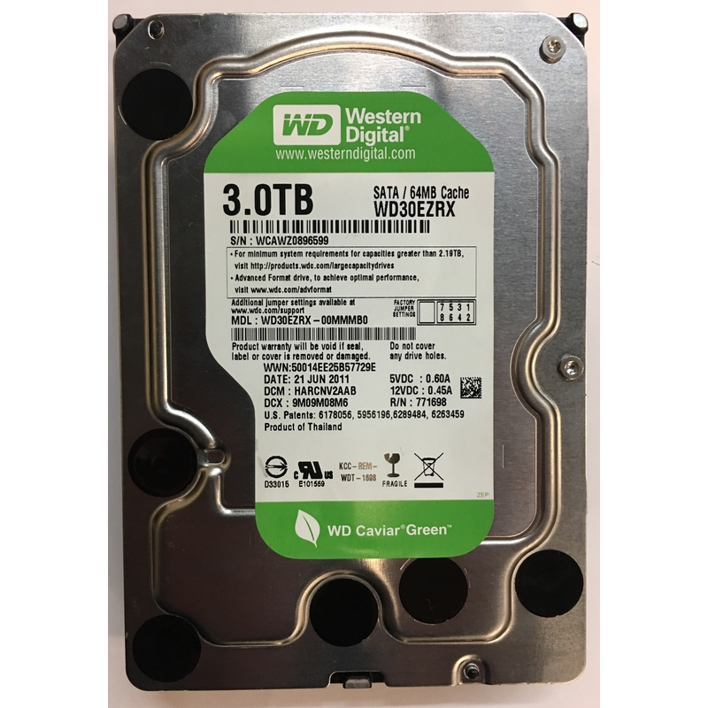 WD30EZRX – Western Digital 3TB 5400 RPM SATA 3.5″ HDD – Disk Drive