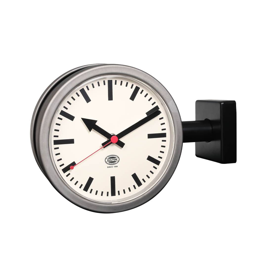DULTON ONLINE SHOP | DOUBLE FACE CLOCK 170D2 MAT BLACK/RAW(MAT