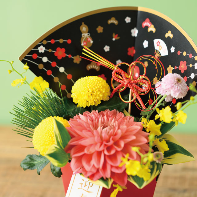 水引フラワーピック-7/赤金｜ギフト、ラッピング用品、包装資材通販