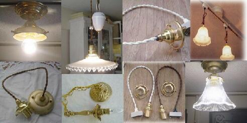ガラスランプシェード＆ペンダントライト（フランスアンティーク