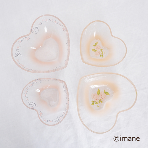 イマン ダイアナローズ ガラスハートボウルS【イマン、マニーと薔薇の