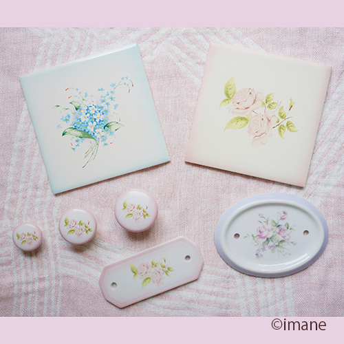 イマン ダイアナローズ タイル【イマン＆マニーと薔薇の雑貨のアン