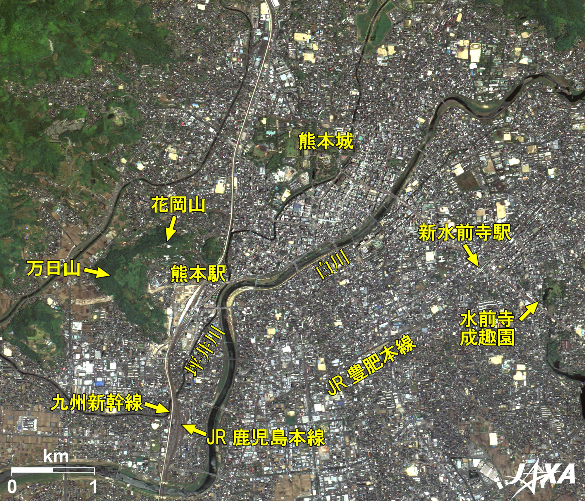 火の国熊本 | 地球が見える | JAXA 第一宇宙技術部門 地球観測研究
