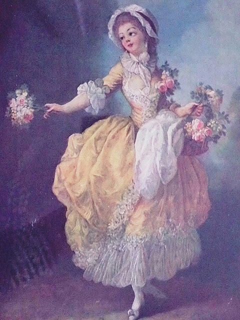 美術印刷額装 『花売りの美少女』 - 薔薇と天使のアンティーク