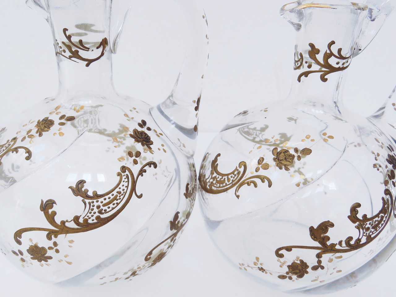 バカラクリスタル 金彩ボトルペア - 薔薇と天使のアンティーク