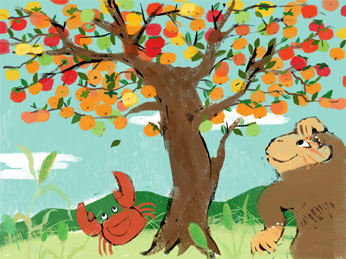 デジタル）さるかにがっせん | （日本の昔話）,ももろ | 絵本ナビ