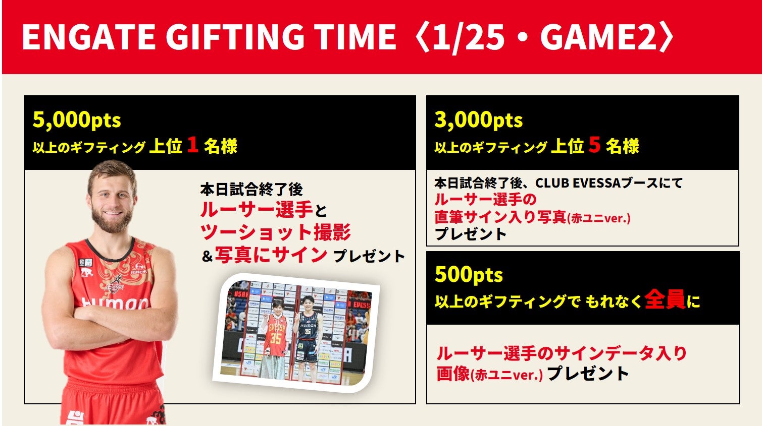 1/24・25 A東京戦】あなたのギフティングが大型ビジョンに！「Engate