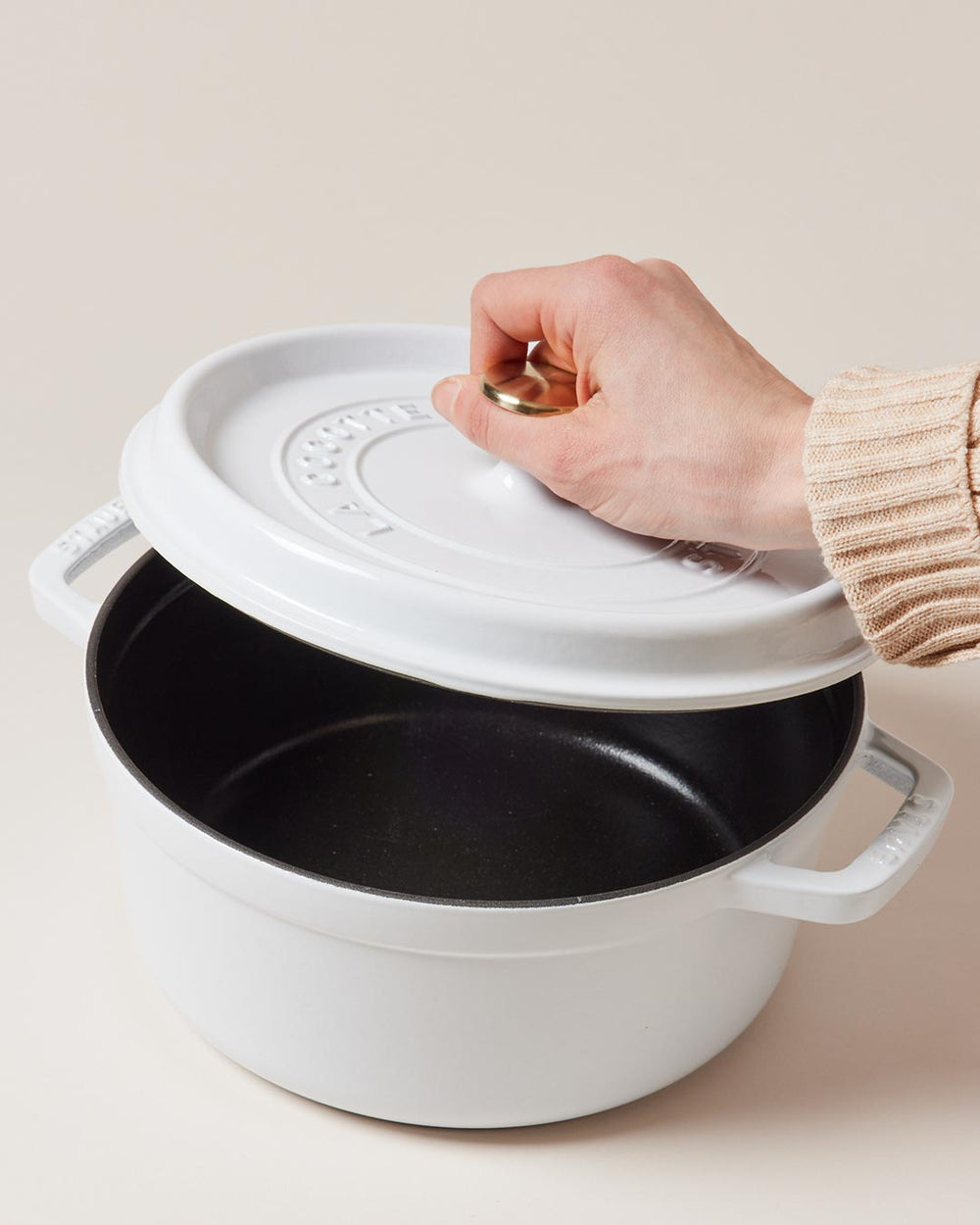 Farmhouse Pottery - Staub Cast Iron Cocotte with Brass Knob