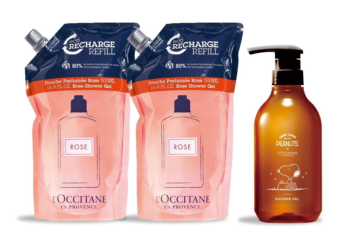 ロクシタン×「スヌーピー」限定ボディケア、スヌーピーの“詰め替え