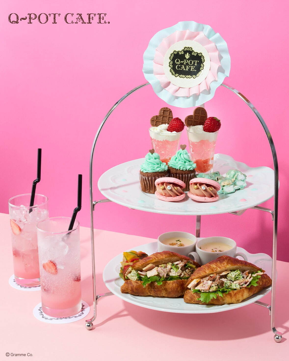 Q-pot CAFE.24年夏限定、“爽やかチョコミント＆甘酸っぱいストロベリー