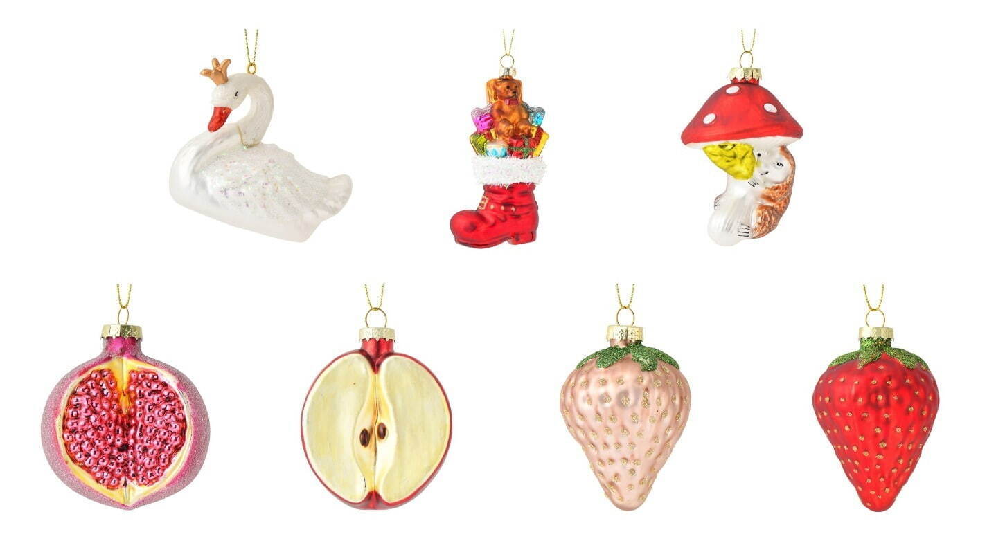 フランフラン24年クリスマス - 苺や蝶などオーナメント約130種、パール