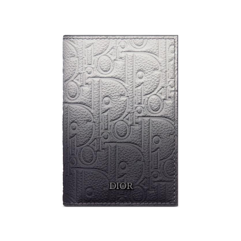 ディオール“グラデカラー”のメンズ財布＆カードホルダー、エンボス加工
