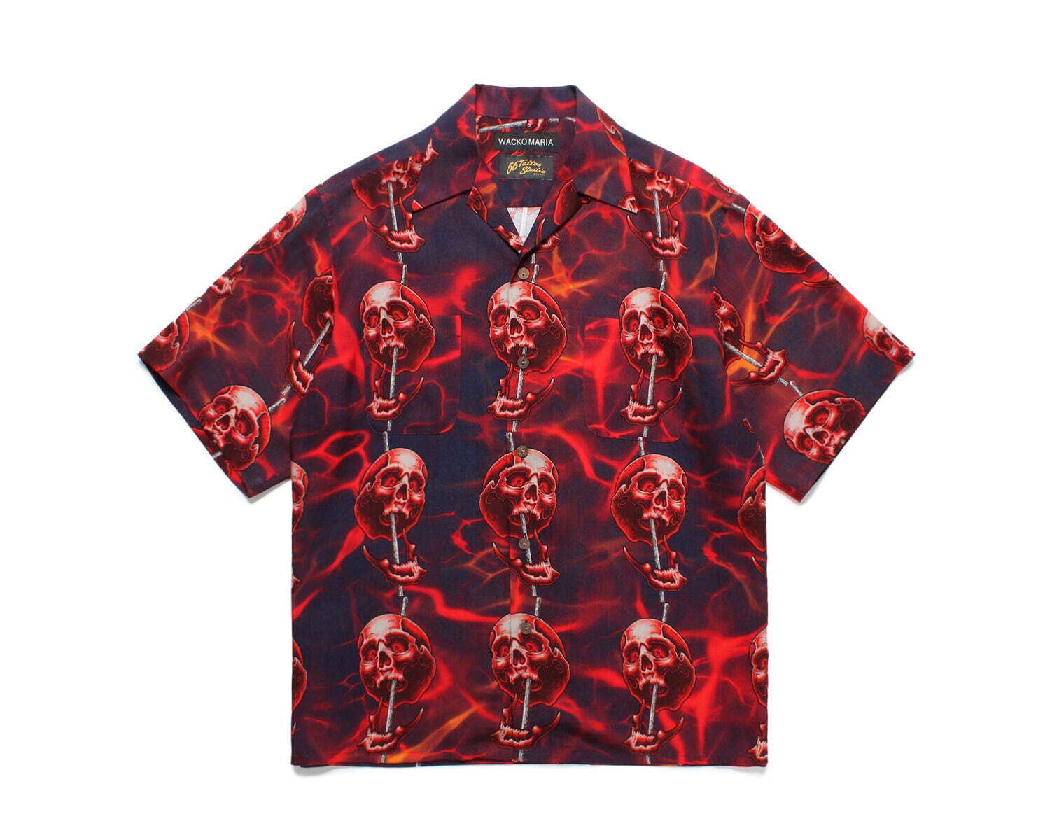 ワコマリア“連なるスカル柄”ハワイアンシャツ＆刺繍セットアップ