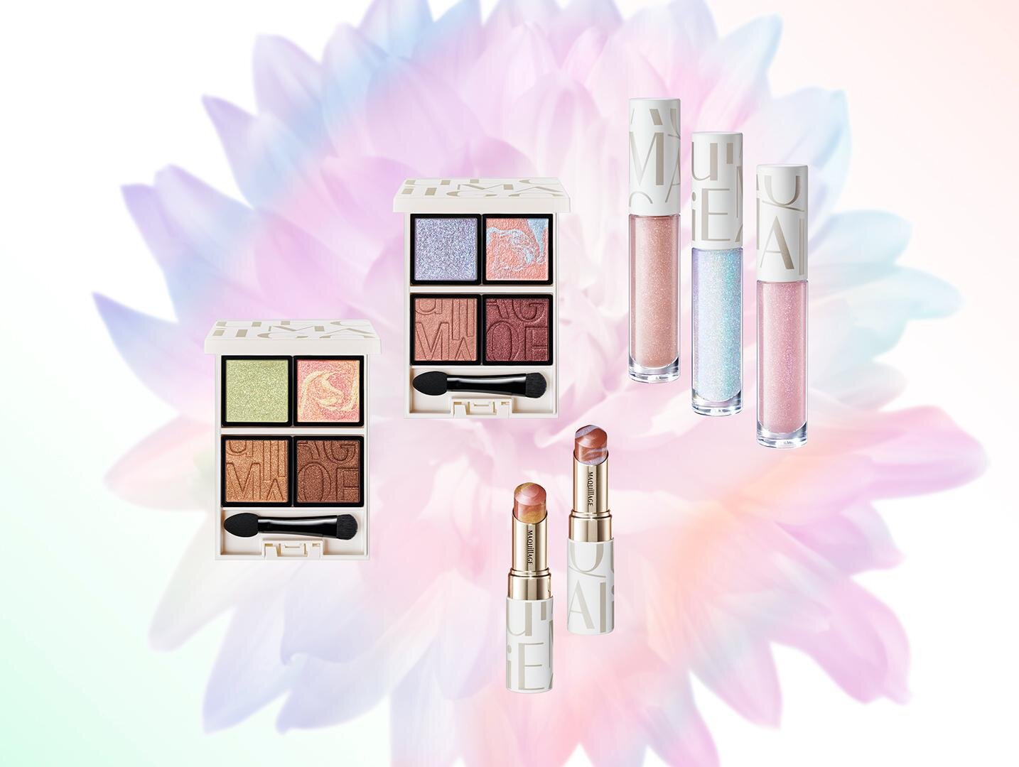 マキアージュ2025年クリスマスコスメ“マーブル模様”のうるツヤリップ