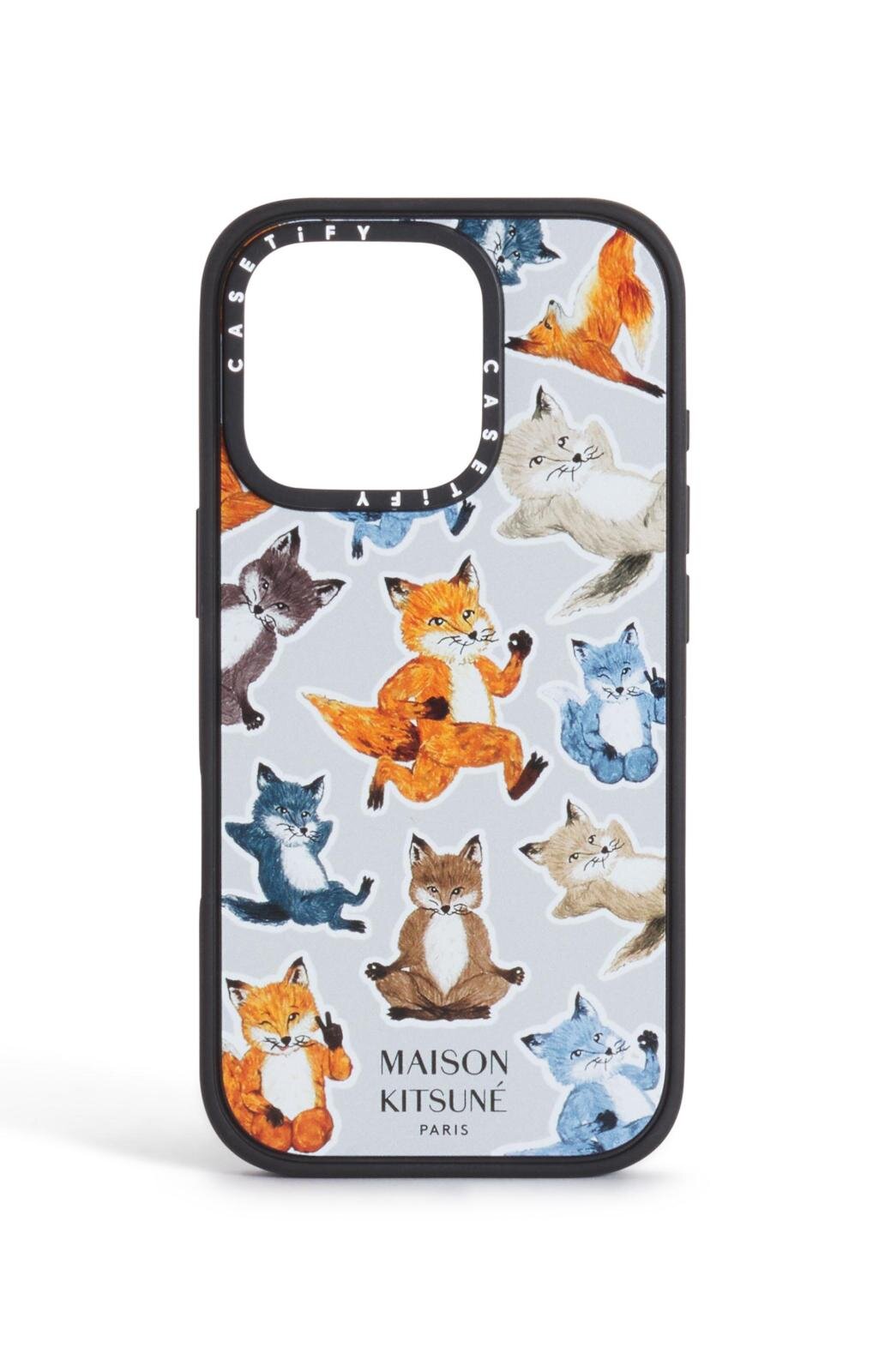 メゾン キツネ×ケースティファイのスマホケース、ステッカー風の“座禅