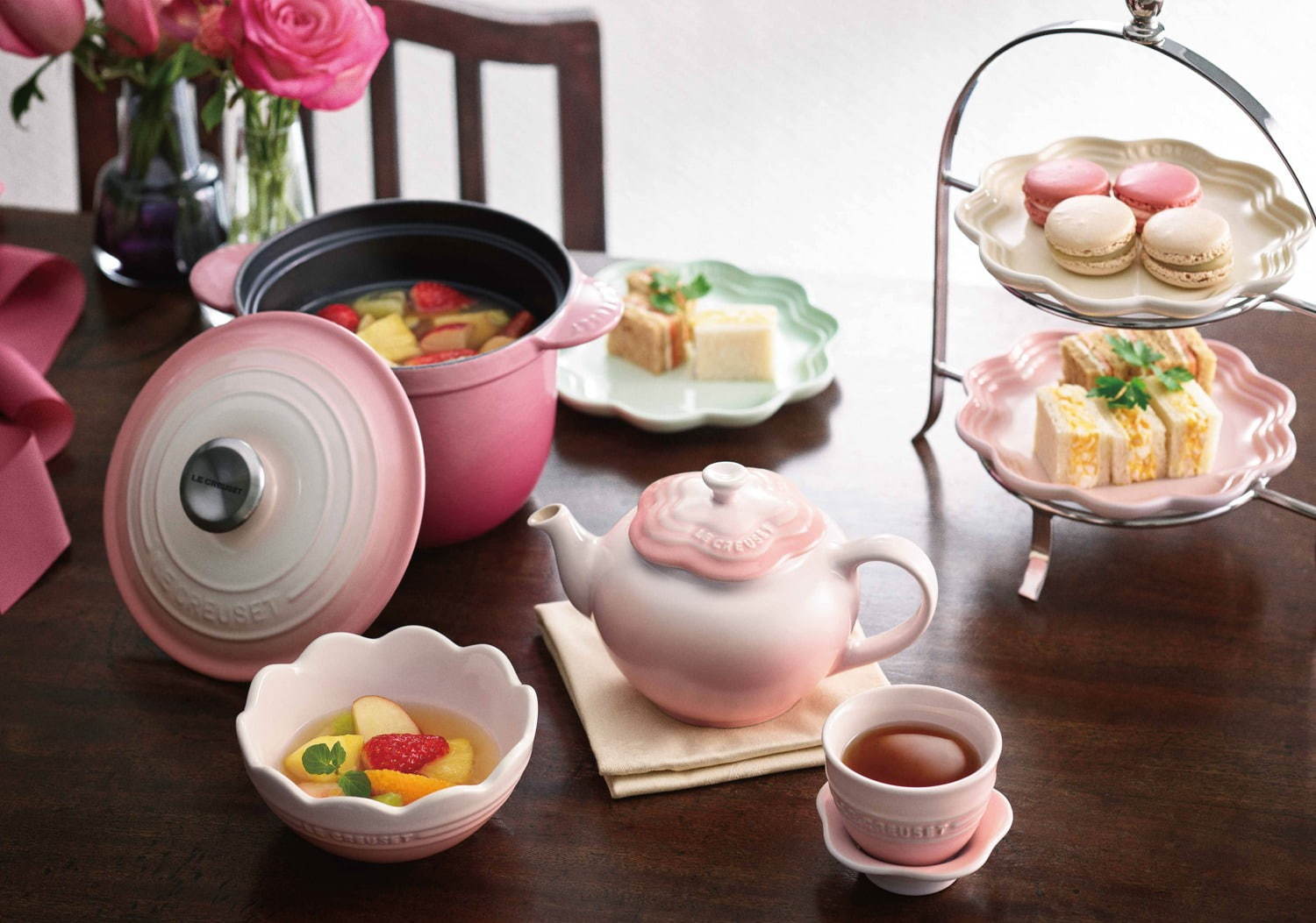 ルクルーゼ シグニチャーココットロンド18 ブーケピンク シグニチャー