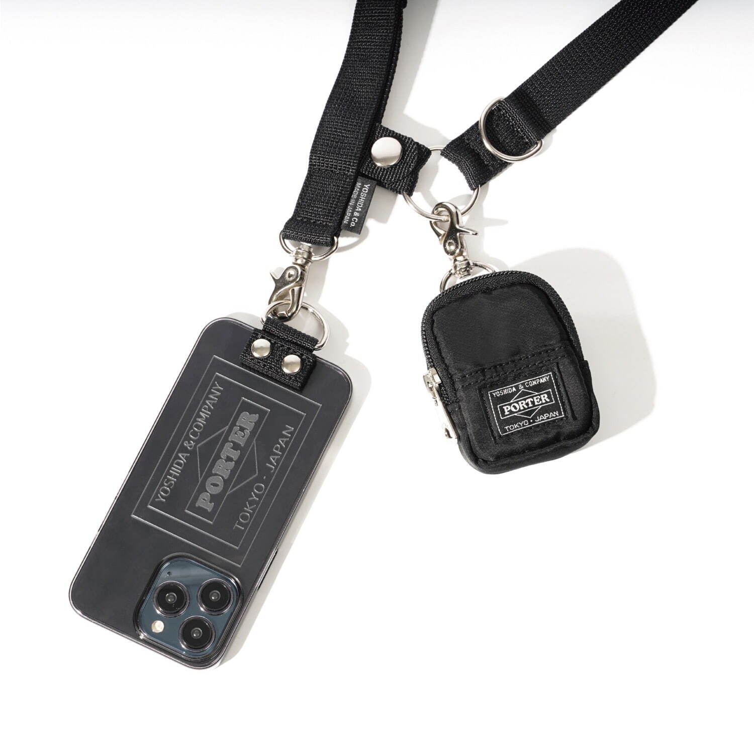ポーターの肩掛けスマホケース、ポーチ付きストラップ＆軽量ケースに