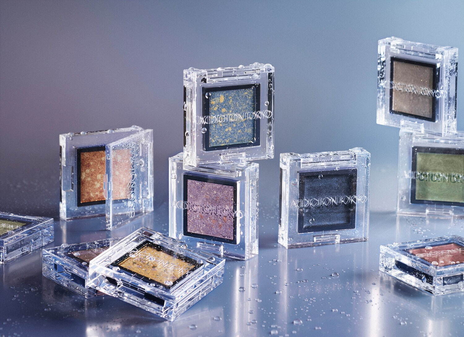 アディクション2022年夏コスメ、「雨」から生まれたマーブル模様アイ