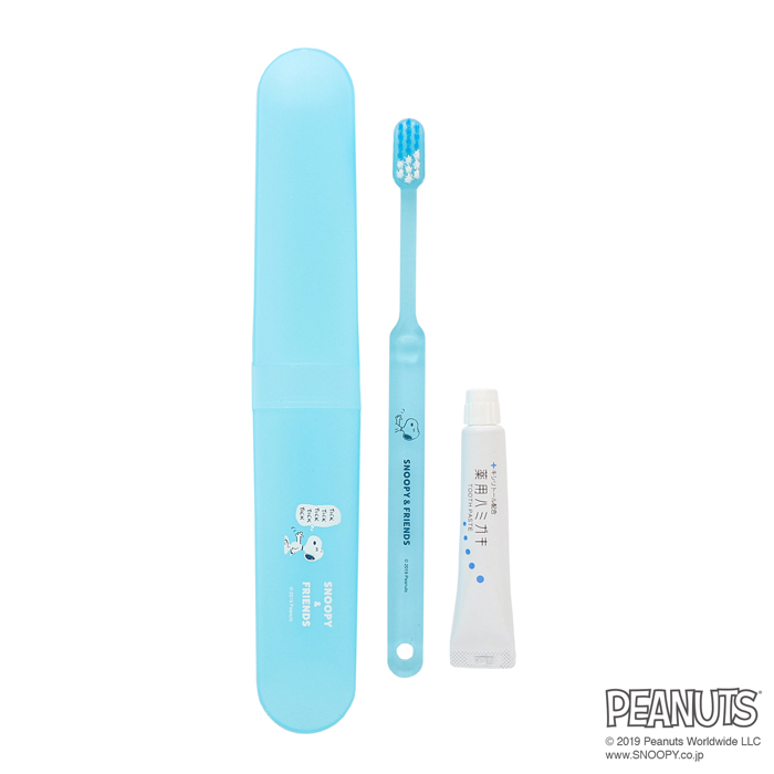 スヌーピー＆フレンズ歯ブラシセット ブルー | ファイン株式会社