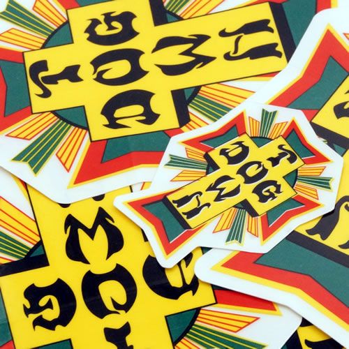 ドッグタウンスケートボード 80sクロスロゴステッカー ラスタ ラージ