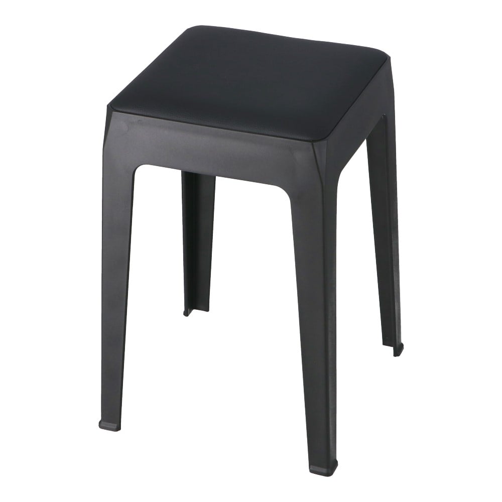 LIFELEX 積み重ね出来るクッションスツール BK 3333-46(単品 ブラック