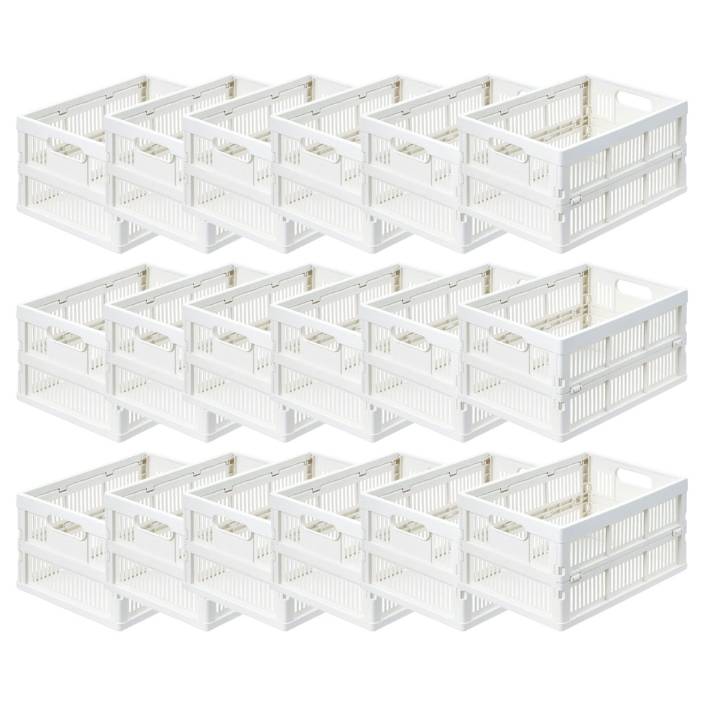 LIFELEX 折りたたみコンテナS ホワイト ×18個セット(18個セット