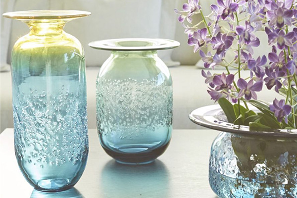 コスタボダ AURORA フラワーベース ブルーxオレンジ オブジェ