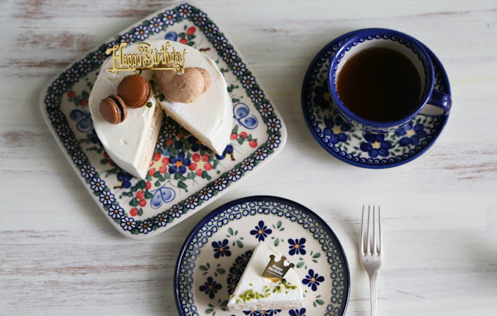 デザートプレート20cm×20cmポーリッシュポタリー(ポーランド食器)