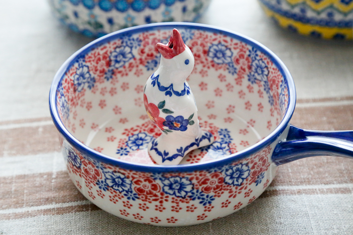 オーブン皿（ラウンド）ポーリッシュポタリー(ポーランド食器)