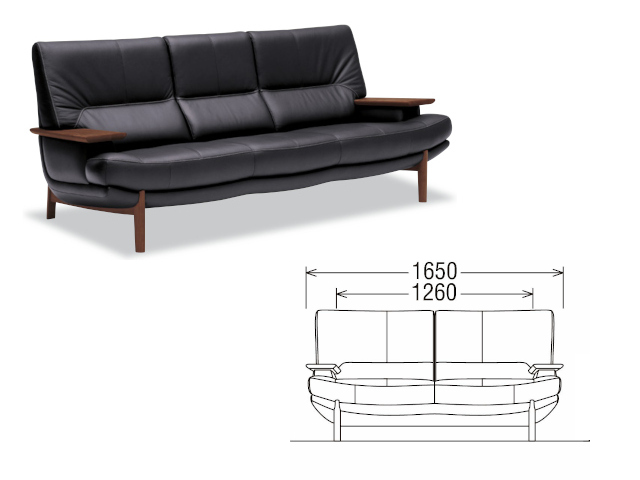 カリモク ソファ ZU25モデル 2人掛椅子ロング（2Pソファ）板肘仕様