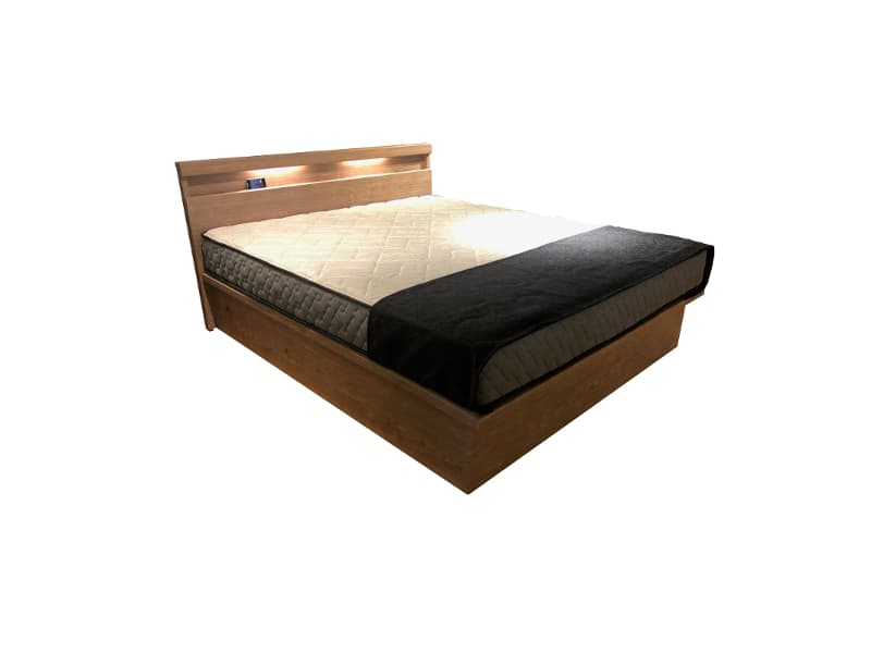 クインリー 跳ね上げ収納リフトアップベッドフレーム クイーンサイズ